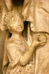 Santa Ana e sua filha, a Virgem Maria, detalhe de mármore de Maria, ver também 248121 e 248122
